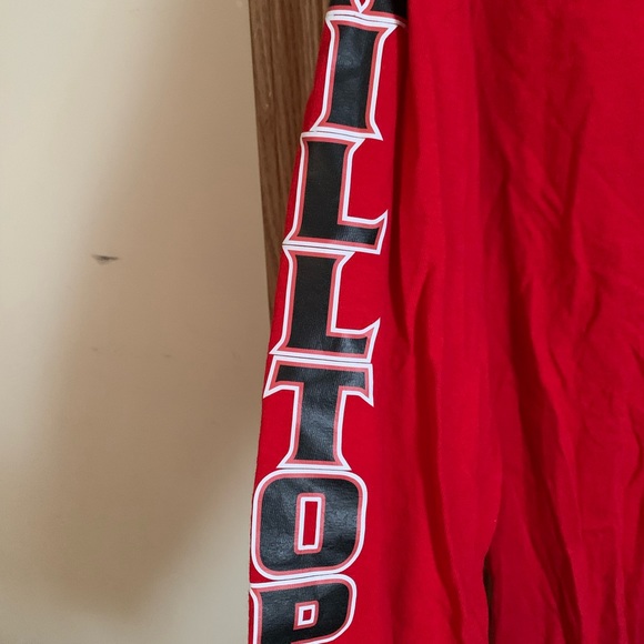🍉Gildan Tee long sleeves red, cotton, “Chargers” crew neck, athletic, M, EUC - Picture 7 of 7
